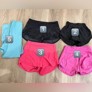 Size 0 pink high waist lululemon shorts